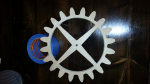 First large gear from Gearotic then to  Universal G code sender then to Shapeoko...Richard foot in mouth....jpg